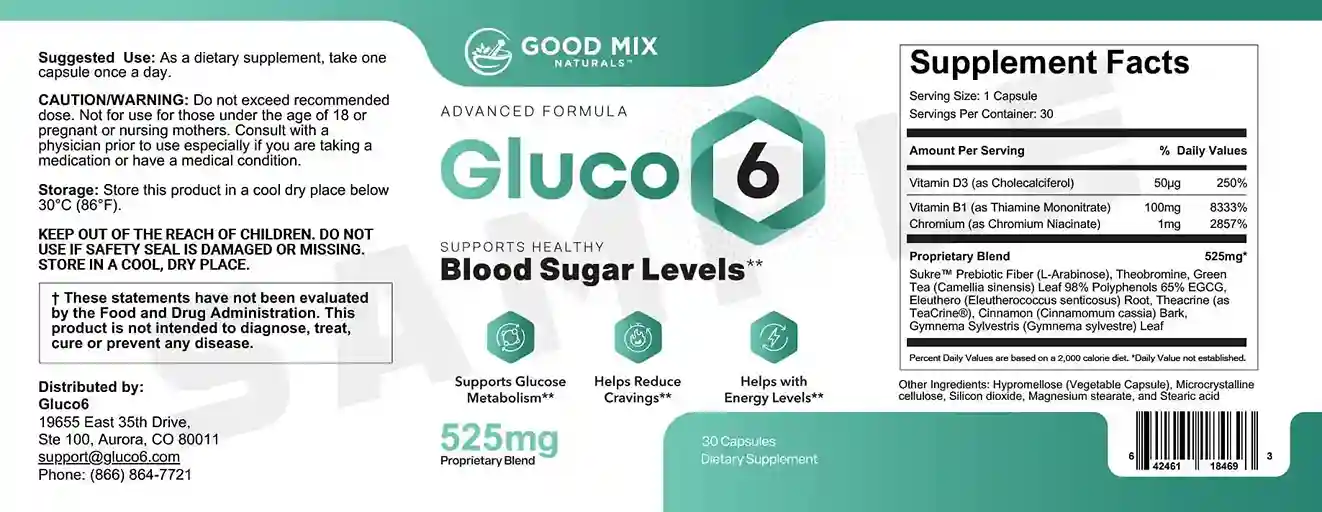 Gluco6 Label Gluco6 Label